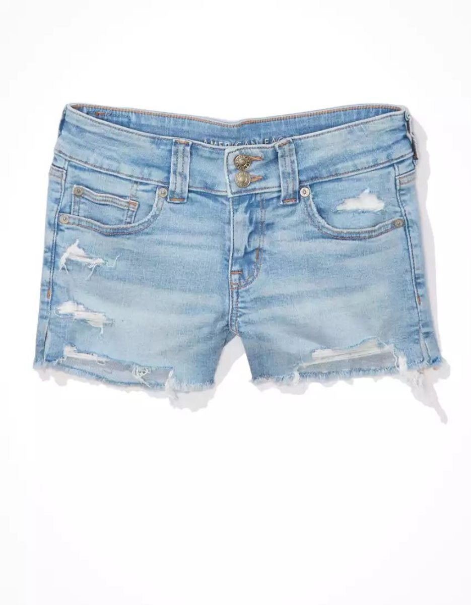 Shorts American Eagle AE Stretch Super Low-Rise Denim Lavage Clair Femme | GQY-38617633